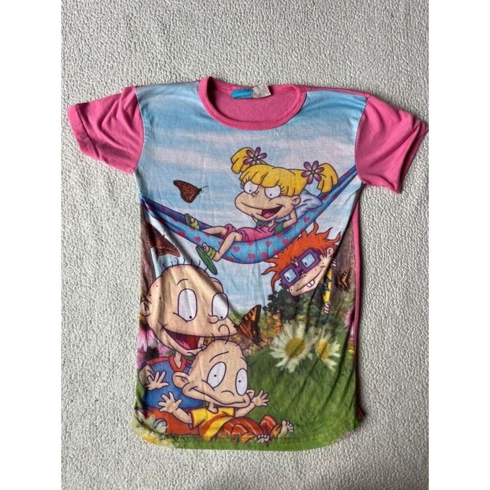 Vintage 1990s Rugrats Pink Nightgown Pajamas Girls 4/5